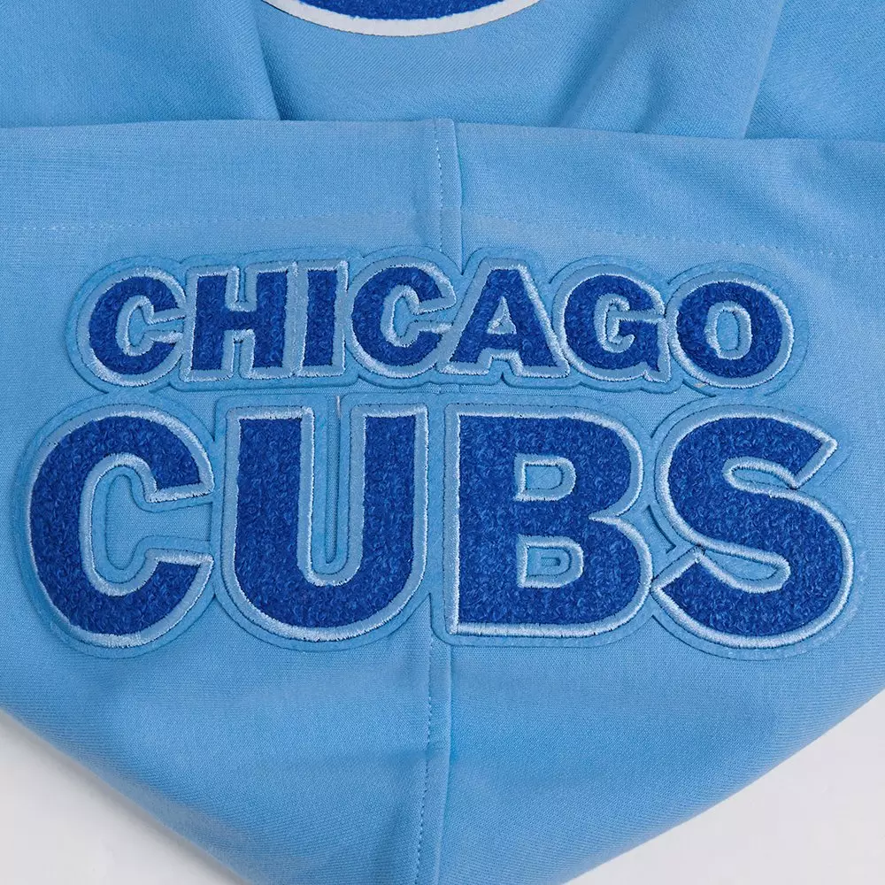 Pro Standard Men's MLB Chicago Cubs Chenille Pullover Hoodie - LT BLUE