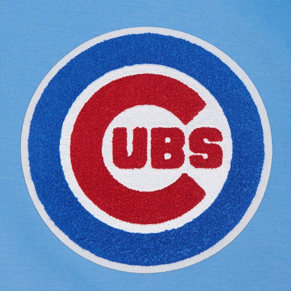Pro Standard Men's MLB Chicago Cubs Chenille Pullover Hoodie - LT BLUE Thumbnail View 8