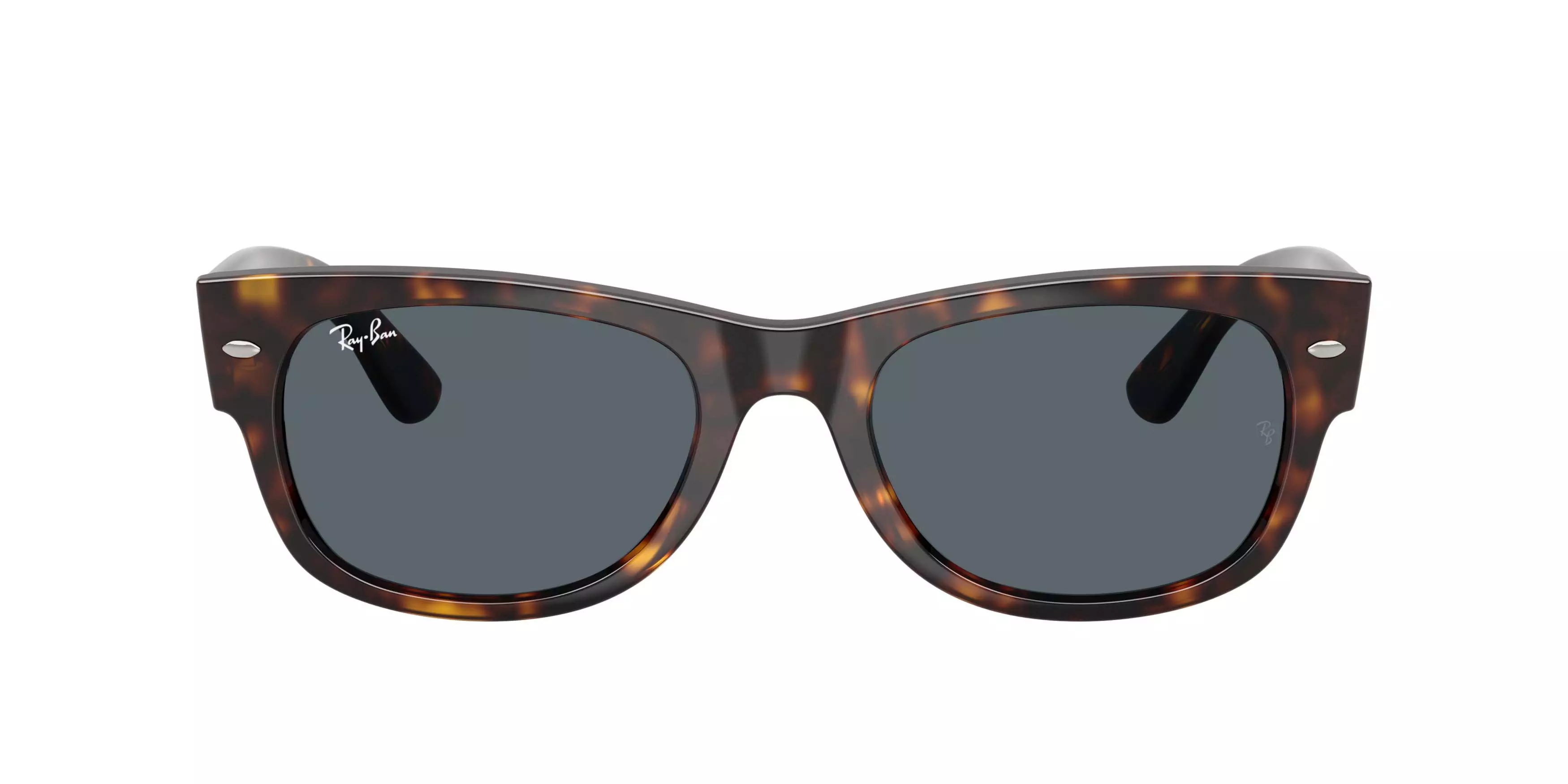 Ray-Ban Mega Wayfarer II Blue Sunglasses &ndash; Polished Havana - BLUE