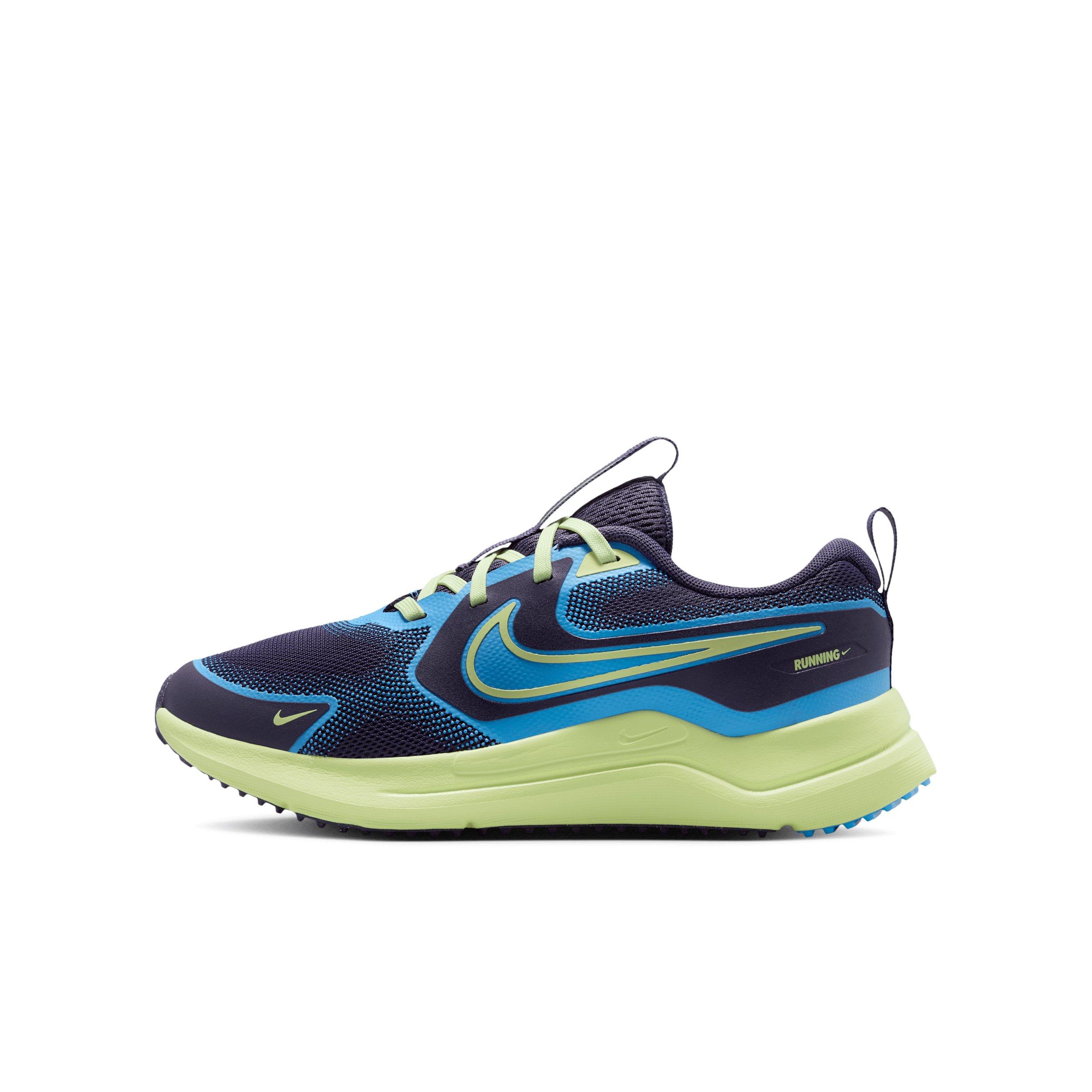 Nike Cosmic Runner "Dark Raisin/Light Liquid Lime/White/Blue" Grade School Girls' Running Shoe - DK RAISIN/LT LIME/WHITE/BLUE