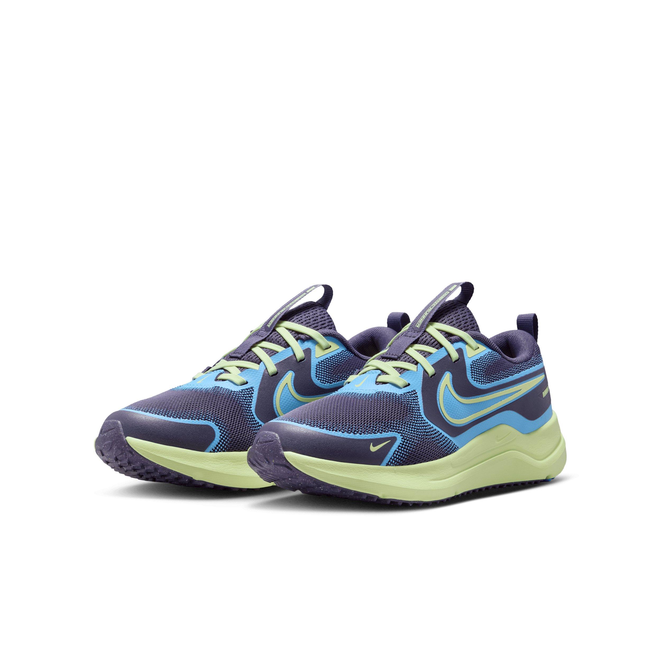 Nike Cosmic Runner "Dark Raisin/Light Liquid Lime/White/Blue" Grade School Girls' Running Shoe - DK RAISIN/LT LIME/WHITE/BLUE