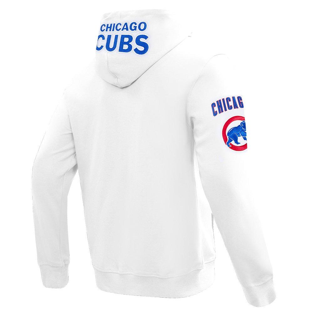 Pro Standard Men's MLB Chicago Cubs Classic Chenille Full Zip Hooded Jacket - WHITE Thumbnail View 4