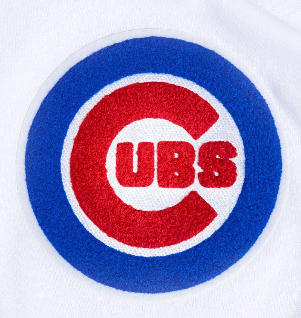 Pro Standard Men's MLB Chicago Cubs Classic Chenille Full Zip Hooded Jacket - WHITE Thumbnail View 6