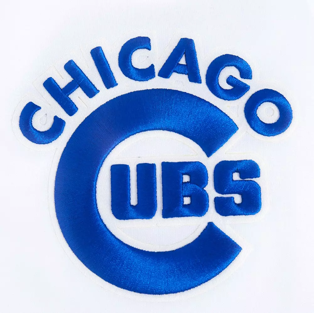 Pro Standard Men's MLB Chicago Cubs Classic Chenille Full Zip Hooded Jacket - WHITE