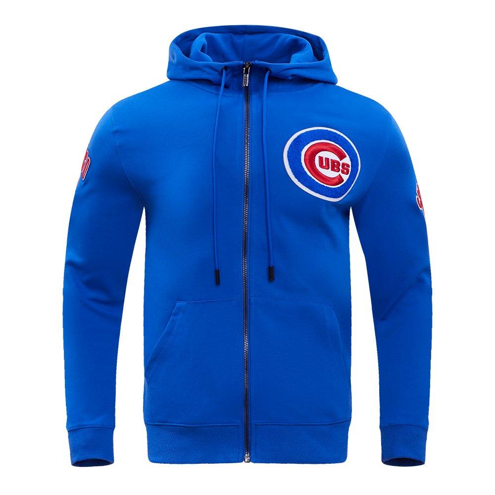Pro Standard Men's MLB Chicago Cubs Classic Chenille Full Zip Hooded Jacket - ROYAL Thumbnail View 1
