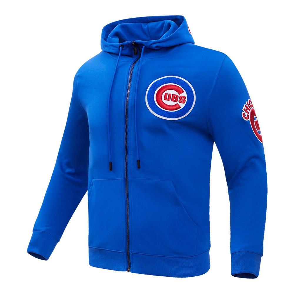 Pro Standard Men's MLB Chicago Cubs Classic Chenille Full Zip Hooded Jacket - ROYAL Thumbnail View 3