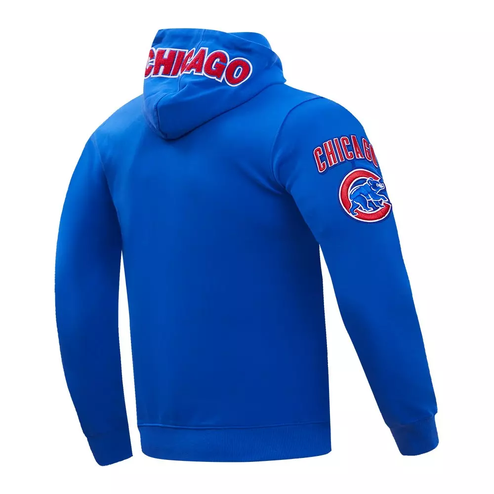 Pro Standard Men's MLB Chicago Cubs Classic Chenille Full Zip Hooded Jacket - ROYAL