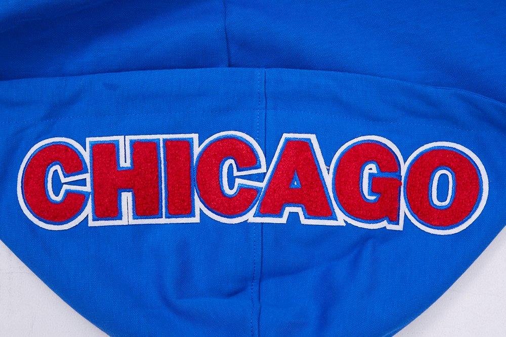 Pro Standard Men's MLB Chicago Cubs Classic Chenille Full Zip Hooded Jacket - ROYAL Thumbnail View 5