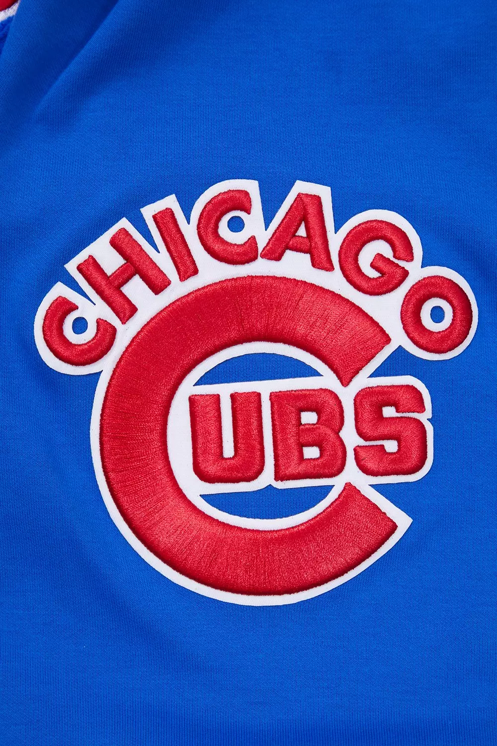 Pro Standard Men's MLB Chicago Cubs Classic Chenille Full Zip Hooded Jacket - ROYAL