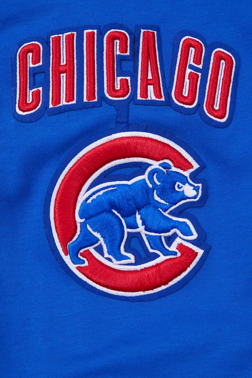 Pro Standard Men's MLB Chicago Cubs Classic Chenille Full Zip Hooded Jacket - ROYAL