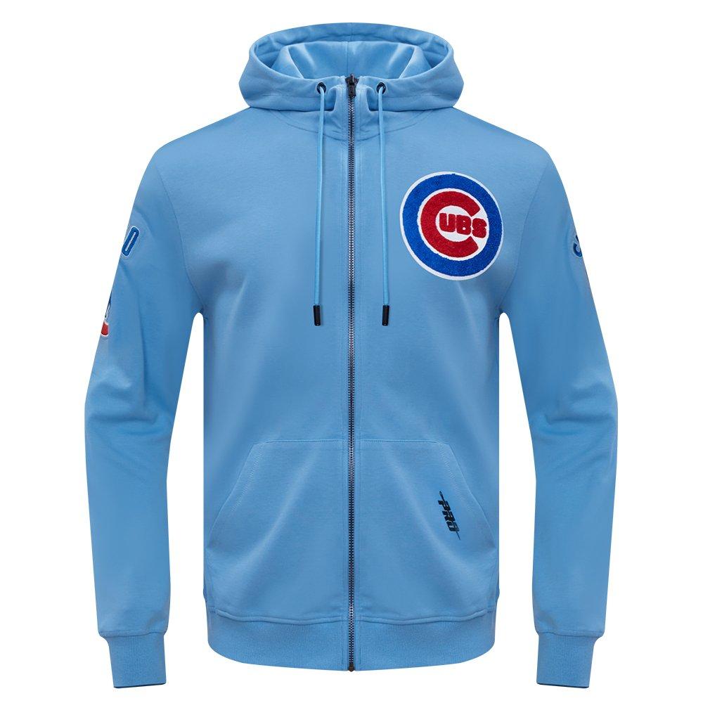 Pro Standard Men's MLB Chicago Cubs Classic Chenille Full Zip Hooded Jacket - BLUE Thumbnail View 1