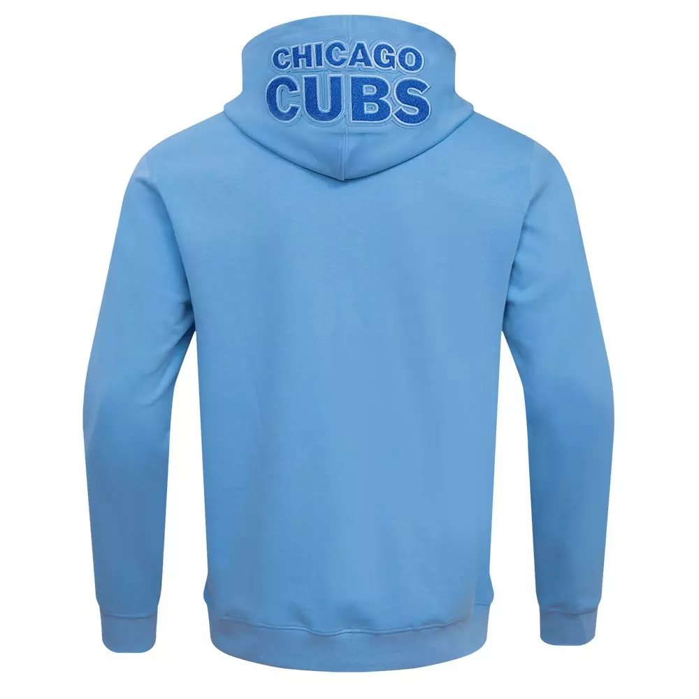 Pro Standard Men's MLB Chicago Cubs Classic Chenille Full Zip Hooded Jacket - BLUE