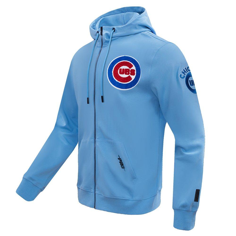 Pro Standard Men's MLB Chicago Cubs Classic Chenille Full Zip Hooded Jacket - BLUE Thumbnail View 3