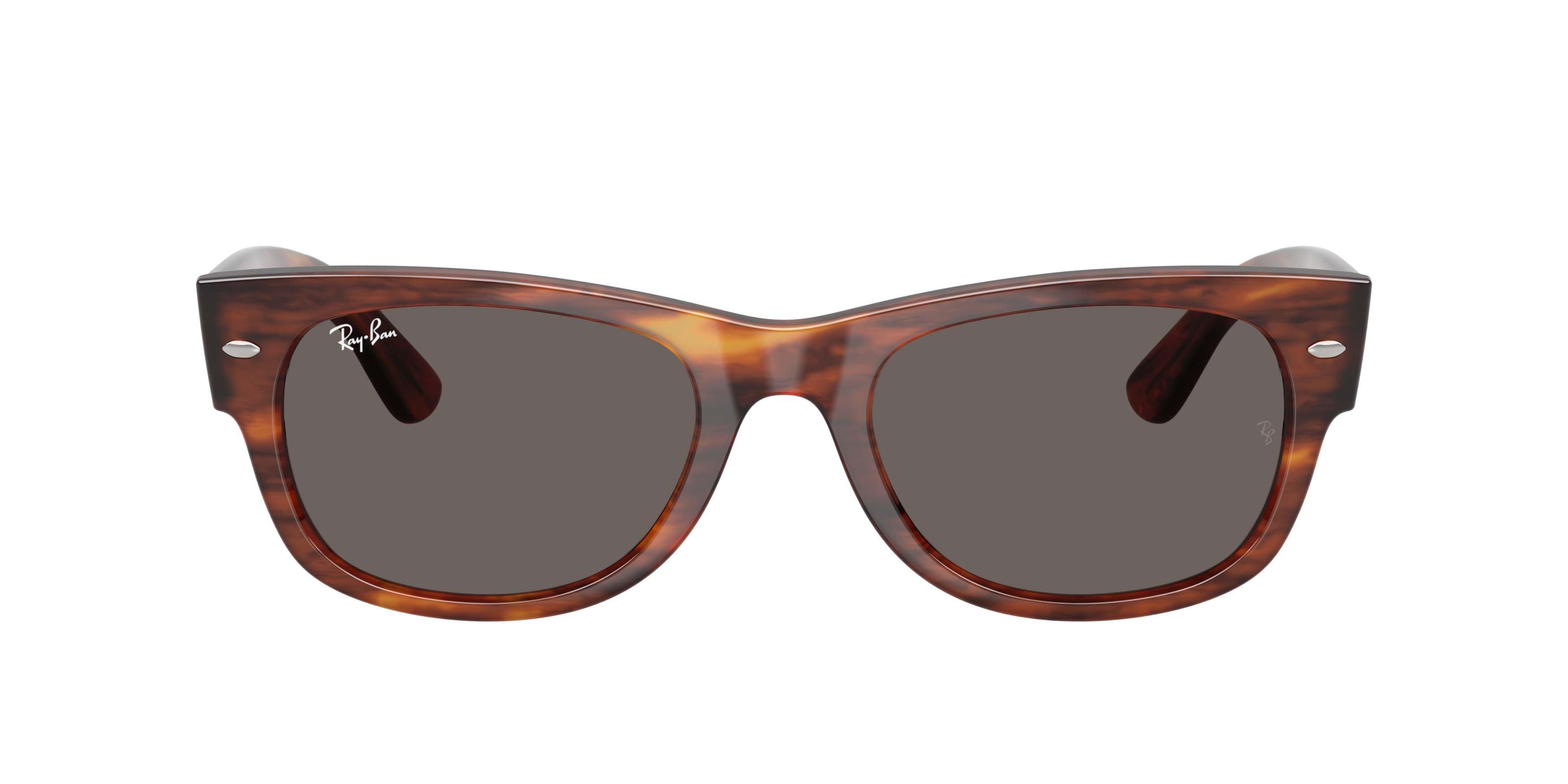 Ray-Ban Mega Wayfarer II Dark Grey Sunglasses &ndash; Polished Striped Havana - BROWN/GREY Thumbnail View 2