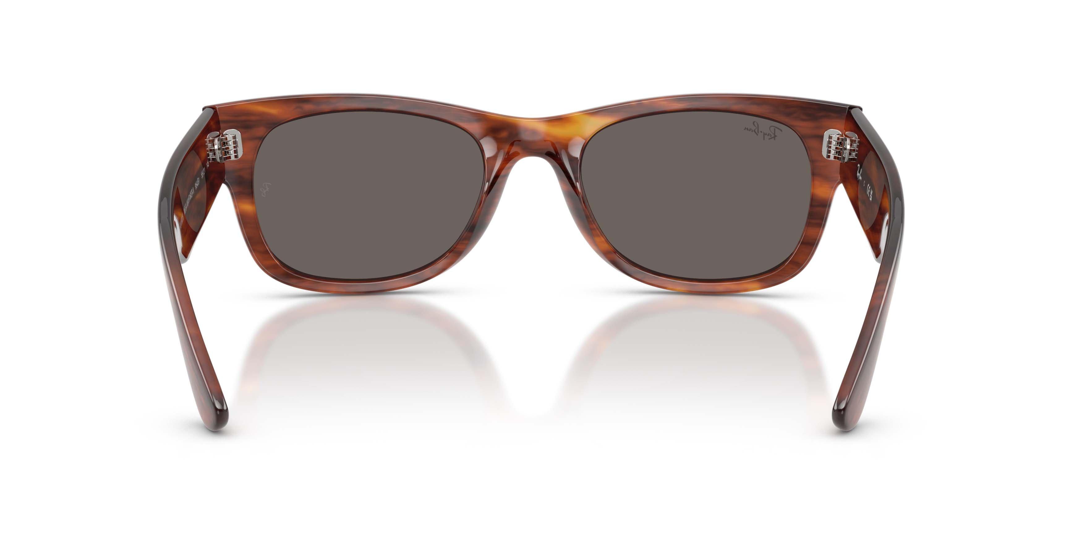 Ray-Ban Mega Wayfarer II Dark Grey Sunglasses &ndash; Polished Striped Havana - BROWN/GREY Thumbnail View 4