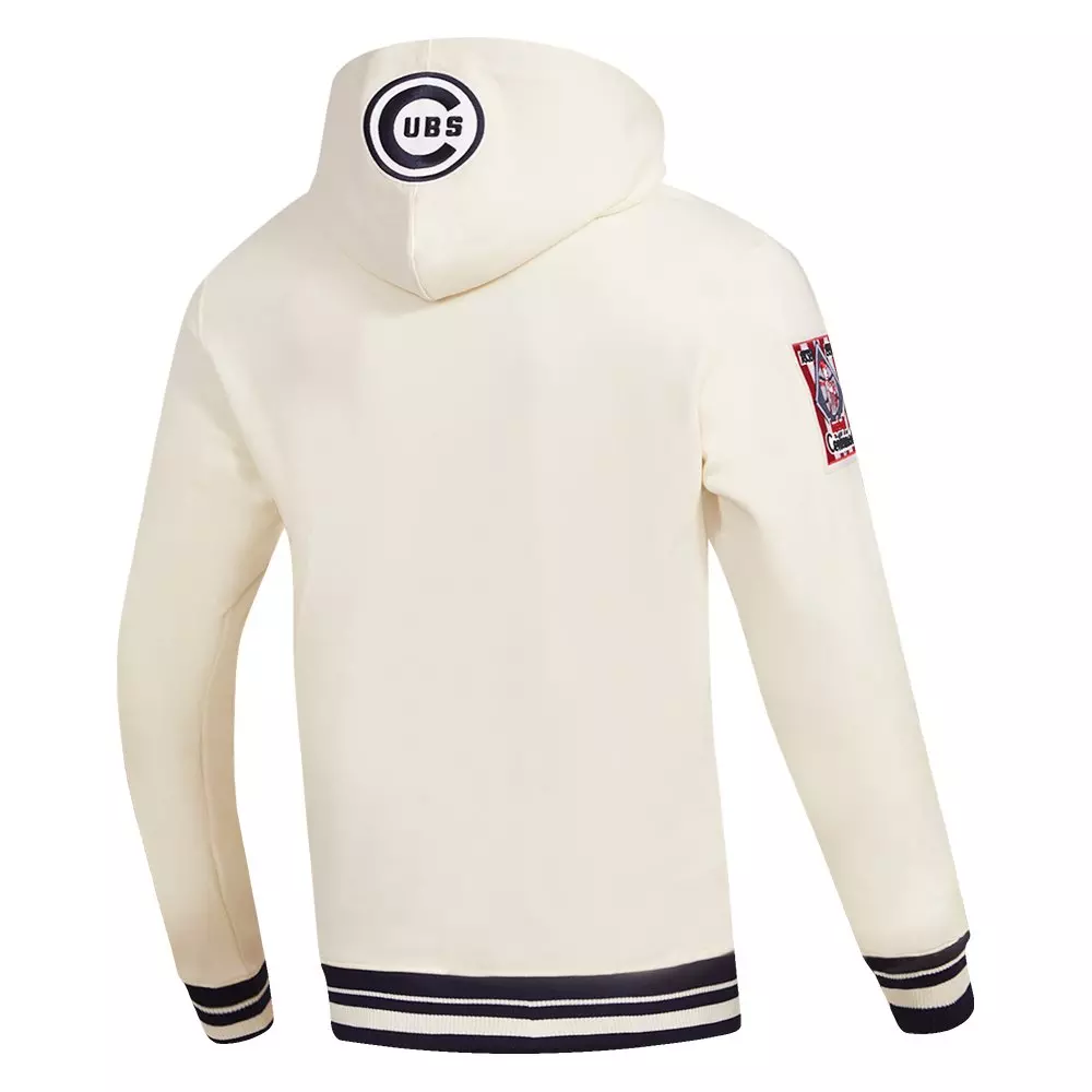 Pro Standard Men's MLB Chicago Cubs Retro Classic Pullover Hoodie - Eggshell - EGGSHELL