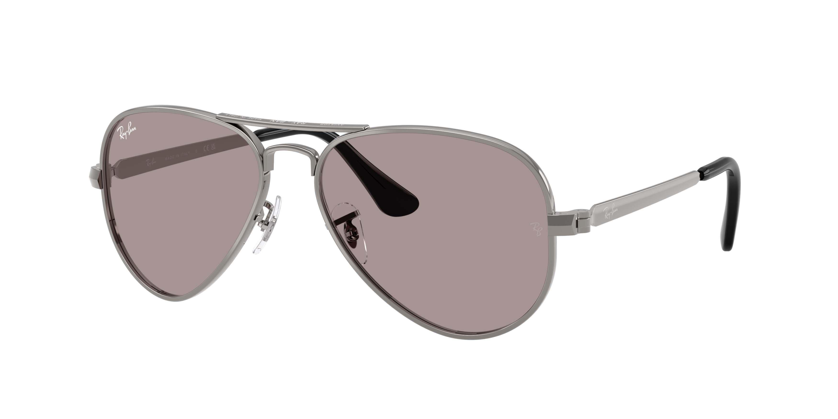Ray-Ban Aviator Max Violet Sunglasses &ndash; Gunmetal - PURPLE Thumbnail View 1