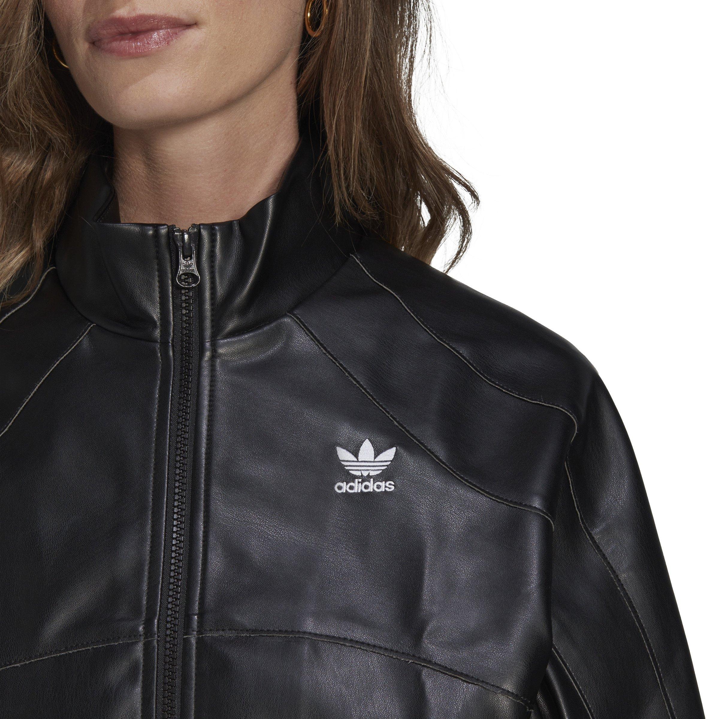 Regnskab kredit omgive adidas Women's Originals Faux Leather Jacket-Black