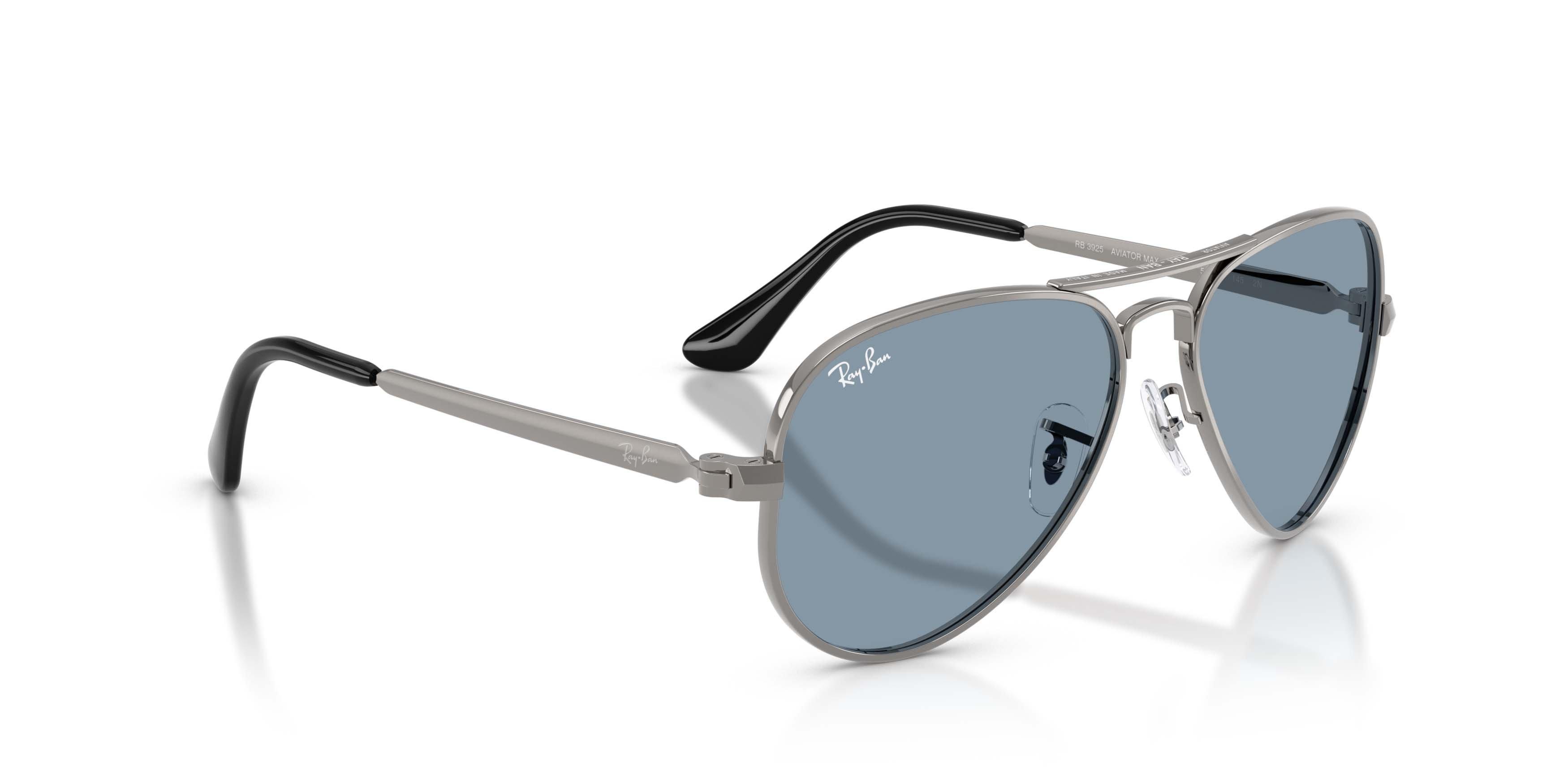 Ray-Ban Aviator Max Blue Sunglasses &ndash; Gunmetal - GREY/BLUE Thumbnail View 3