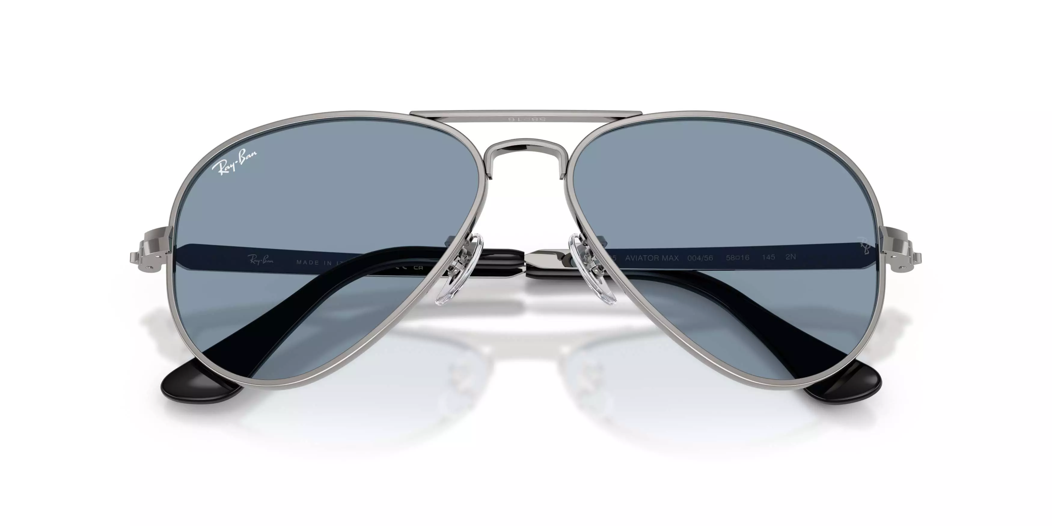 Ray-Ban Aviator Max Blue Sunglasses &ndash; Gunmetal - GREY/BLUE