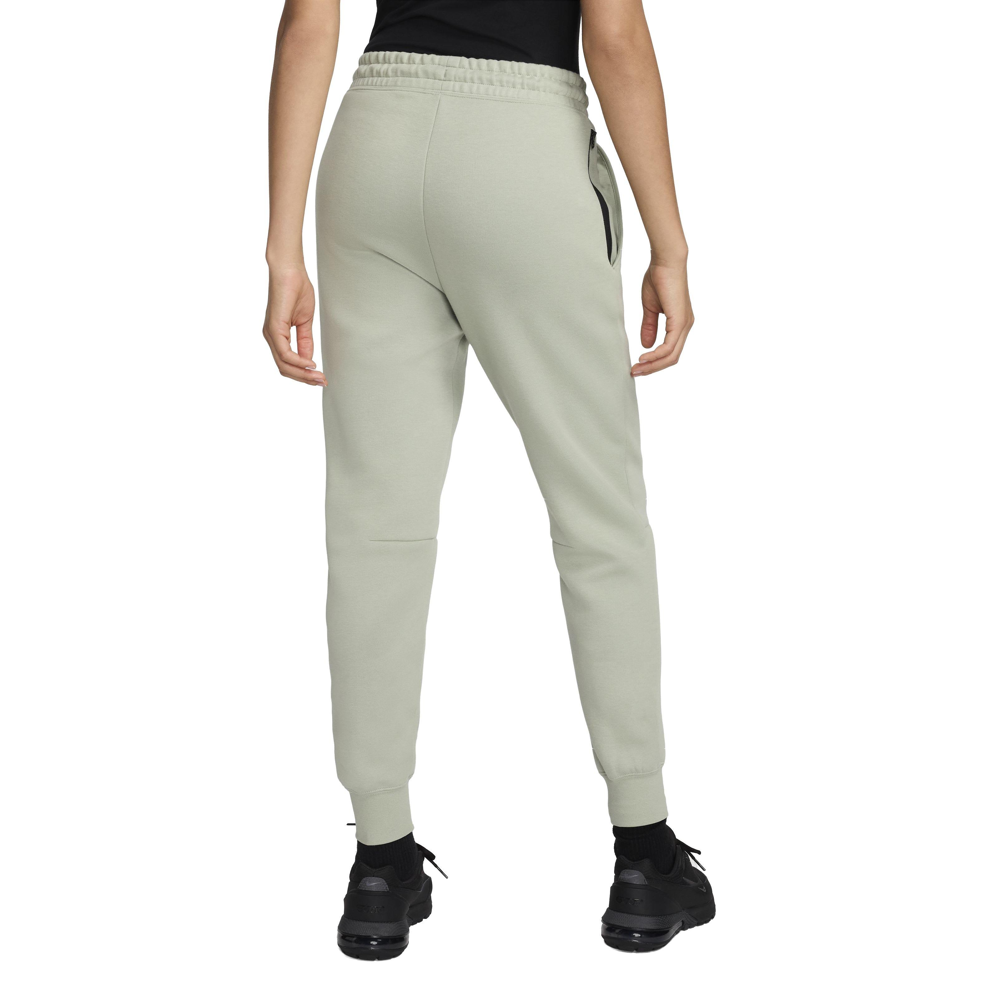 Nike Women's Sportswear Tech Fleece Mid-Rise Joggers - GREEN Thumbnail View 2