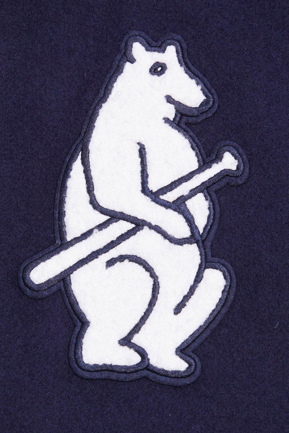 Pro Standard Men's MLB Chicago Cubs Retro Classic Rip Wool Varsity Jacket - Navy/White - NAVY/WHITE Thumbnail View 7