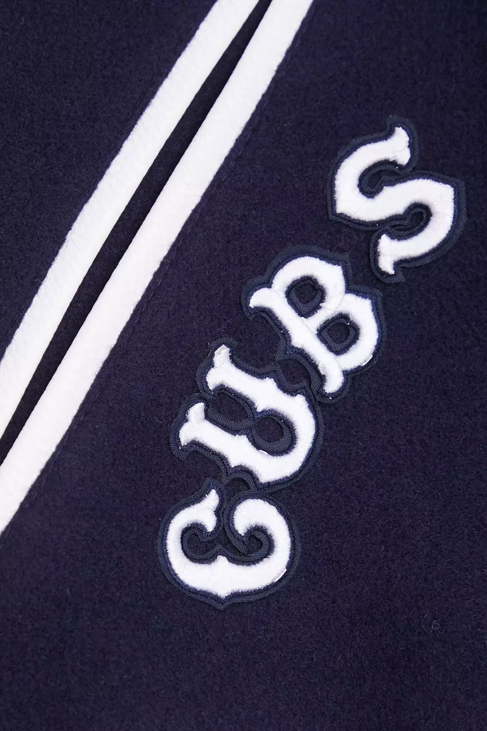 Pro Standard Men's MLB Chicago Cubs Retro Classic Rip Wool Varsity Jacket - Navy/White - NAVY/WHITE