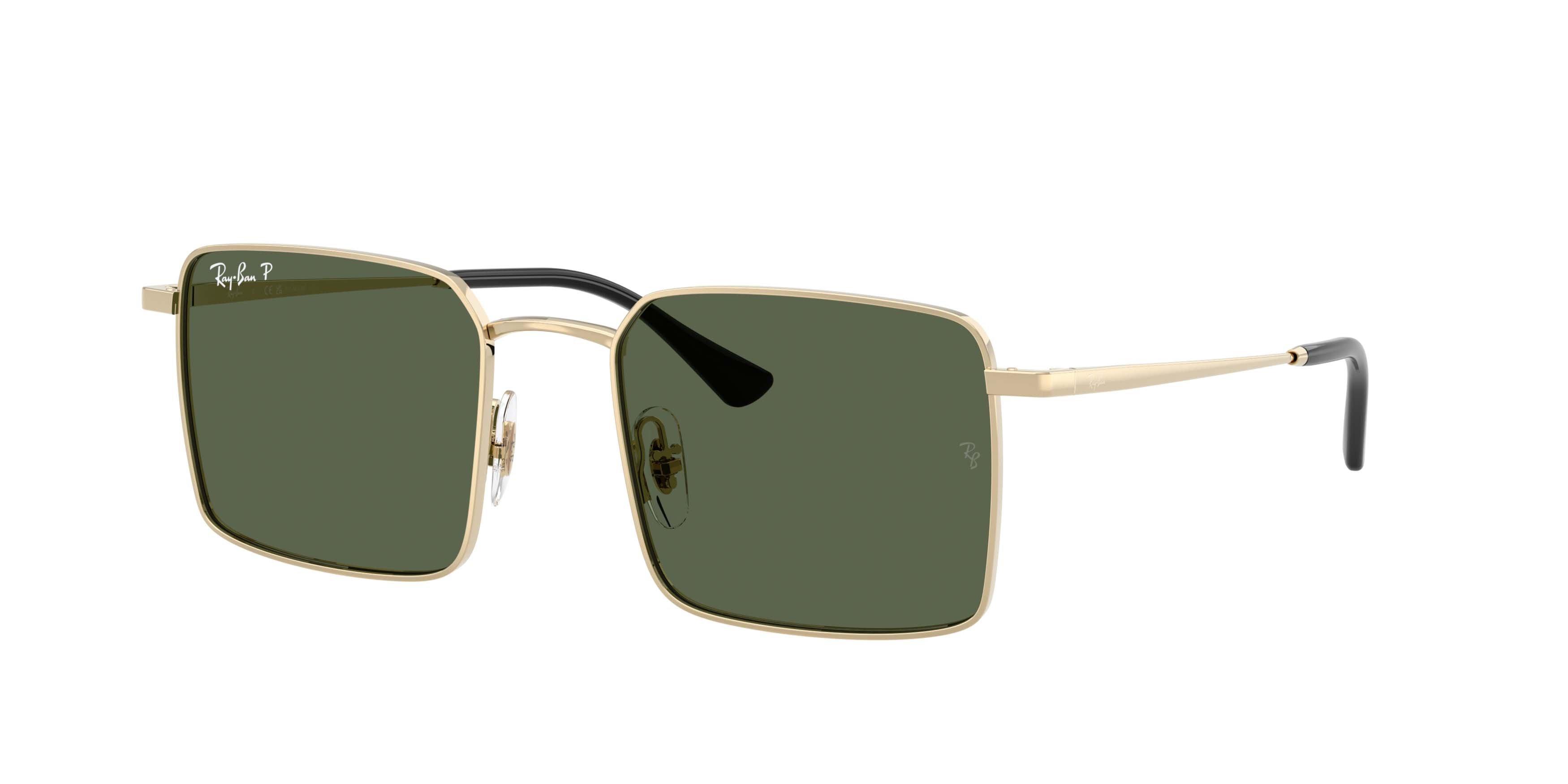 Ray-Ban Idan Bio-Based Dark Green Polarized Sunglasses &ndash; Polished Pale Gold - GOLD/GREEN Thumbnail View 1