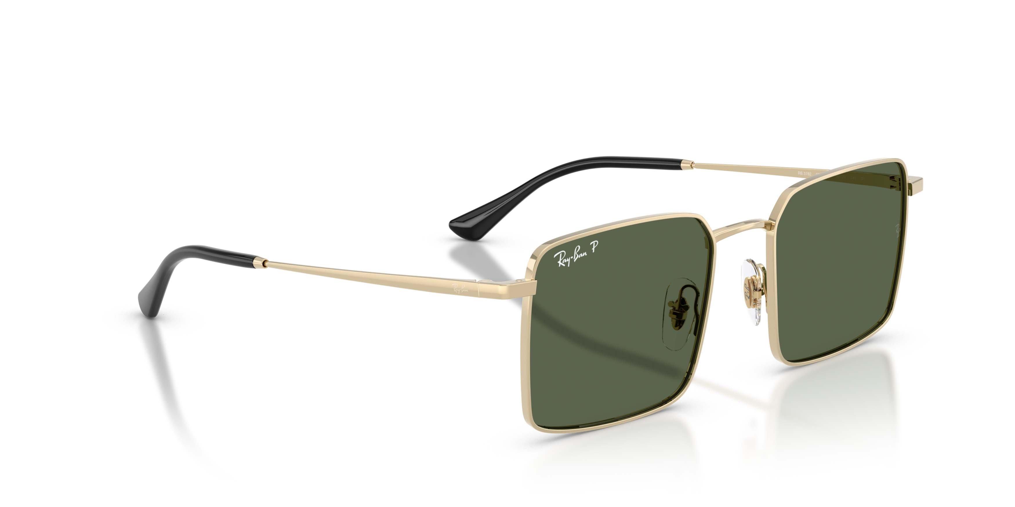 Ray-Ban Idan Bio-Based Dark Green Polarized Sunglasses &ndash; Polished Pale Gold - GOLD/GREEN Thumbnail View 3