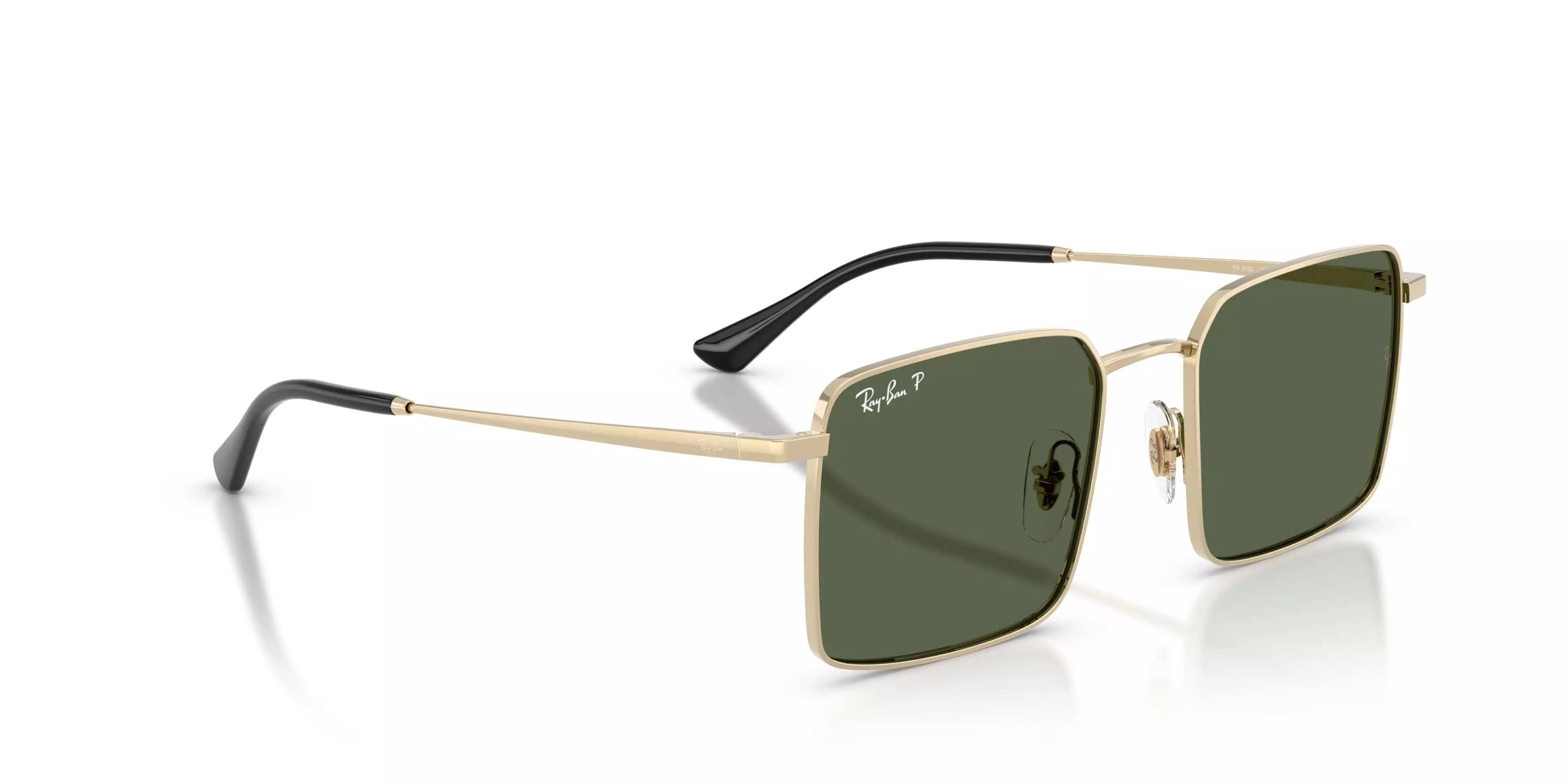 Ray-Ban Idan Bio-Based Dark Green Polarized Sunglasses &ndash; Polished Pale Gold - GOLD/GREEN