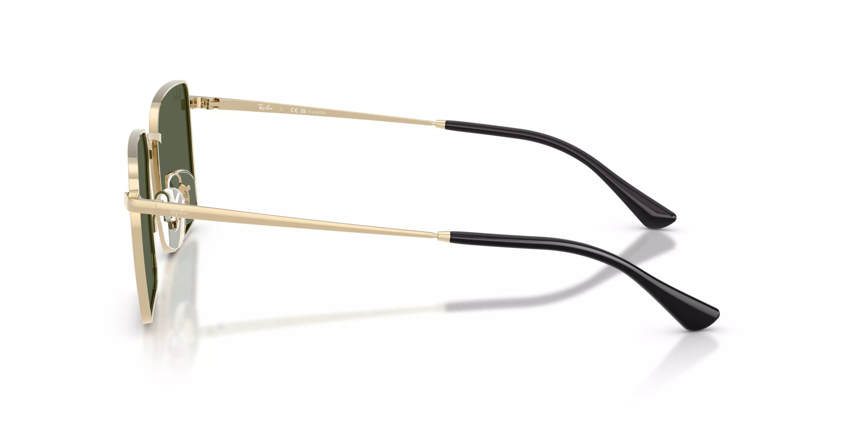 Ray-Ban Idan Bio-Based Dark Green Polarized Sunglasses &ndash; Polished Pale Gold - GOLD/GREEN