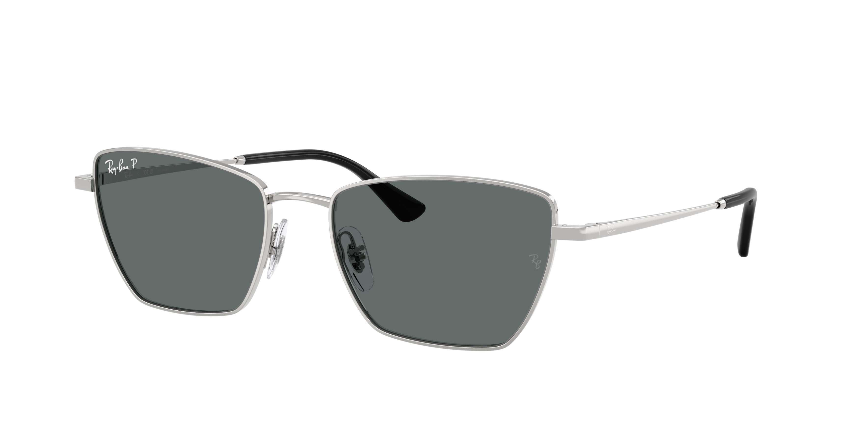 Ray-Ban Drea Bio-Based Dark Grey Polarized Sunglasses &ndash; Polished Silver - SILVER Thumbnail View 1