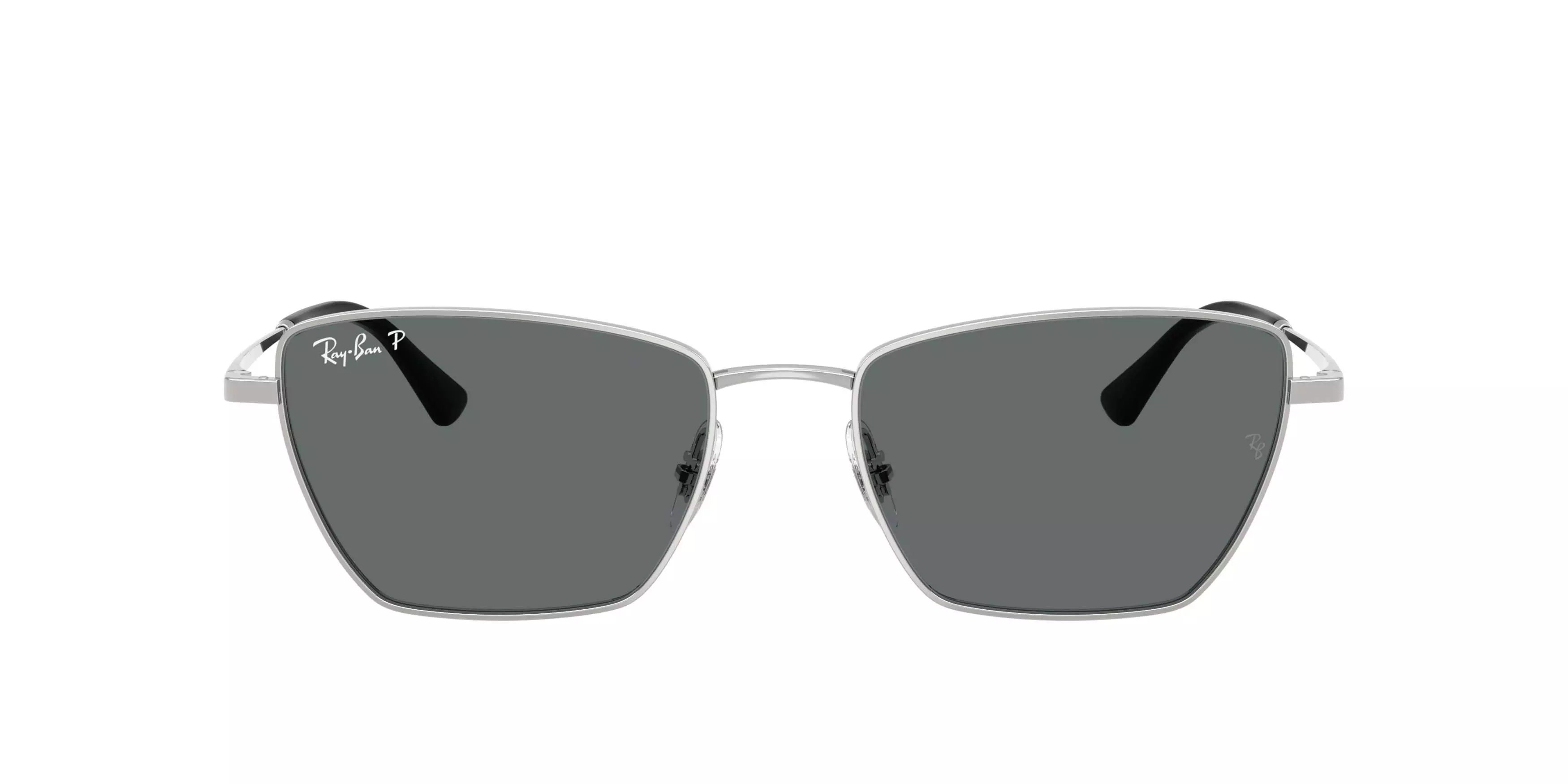 Ray-Ban Drea Bio-Based Dark Grey Polarized Sunglasses &ndash; Polished Silver - SILVER