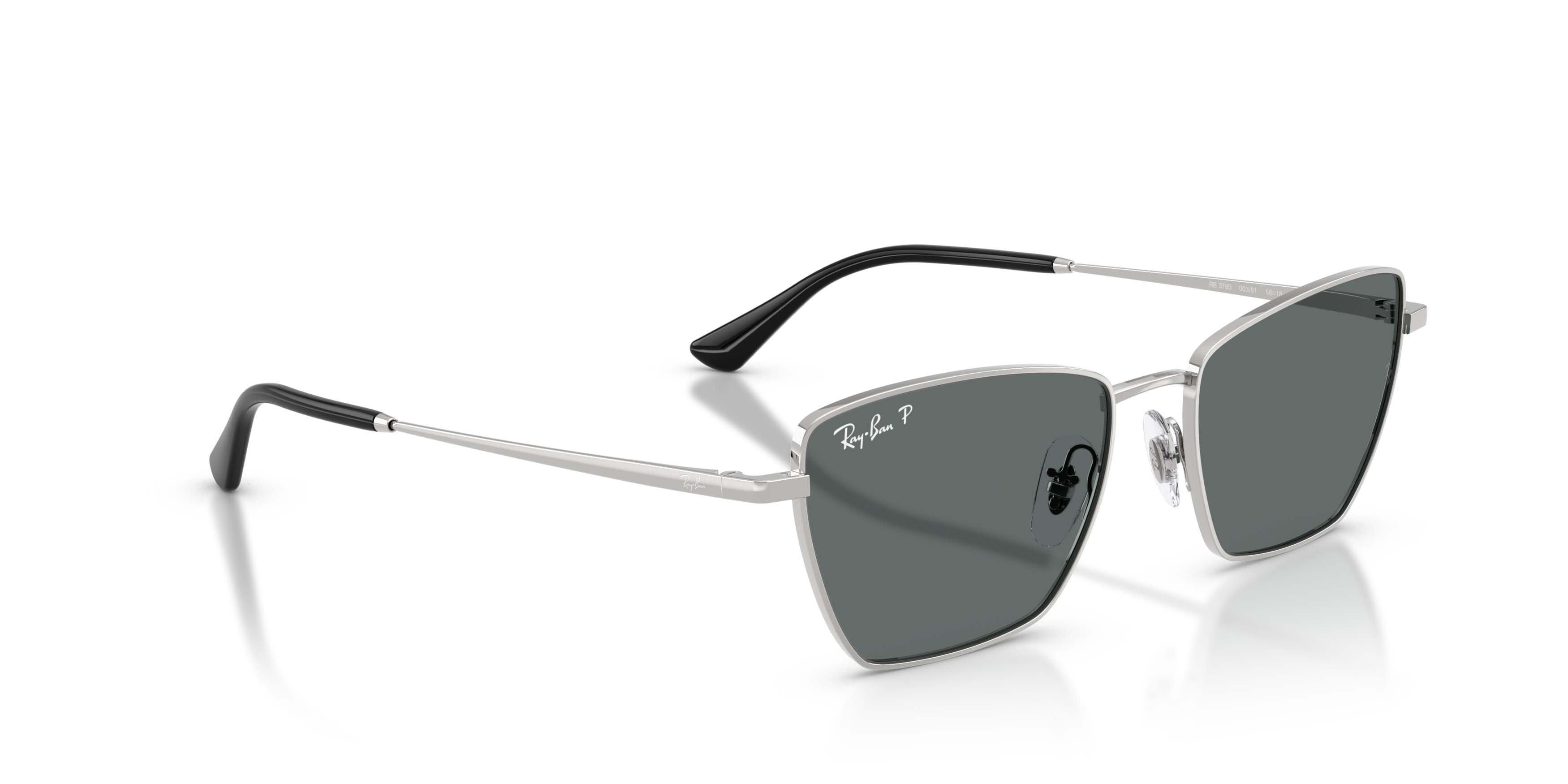 Ray-Ban Drea Bio-Based Dark Grey Polarized Sunglasses &ndash; Polished Silver - SILVER Thumbnail View 3