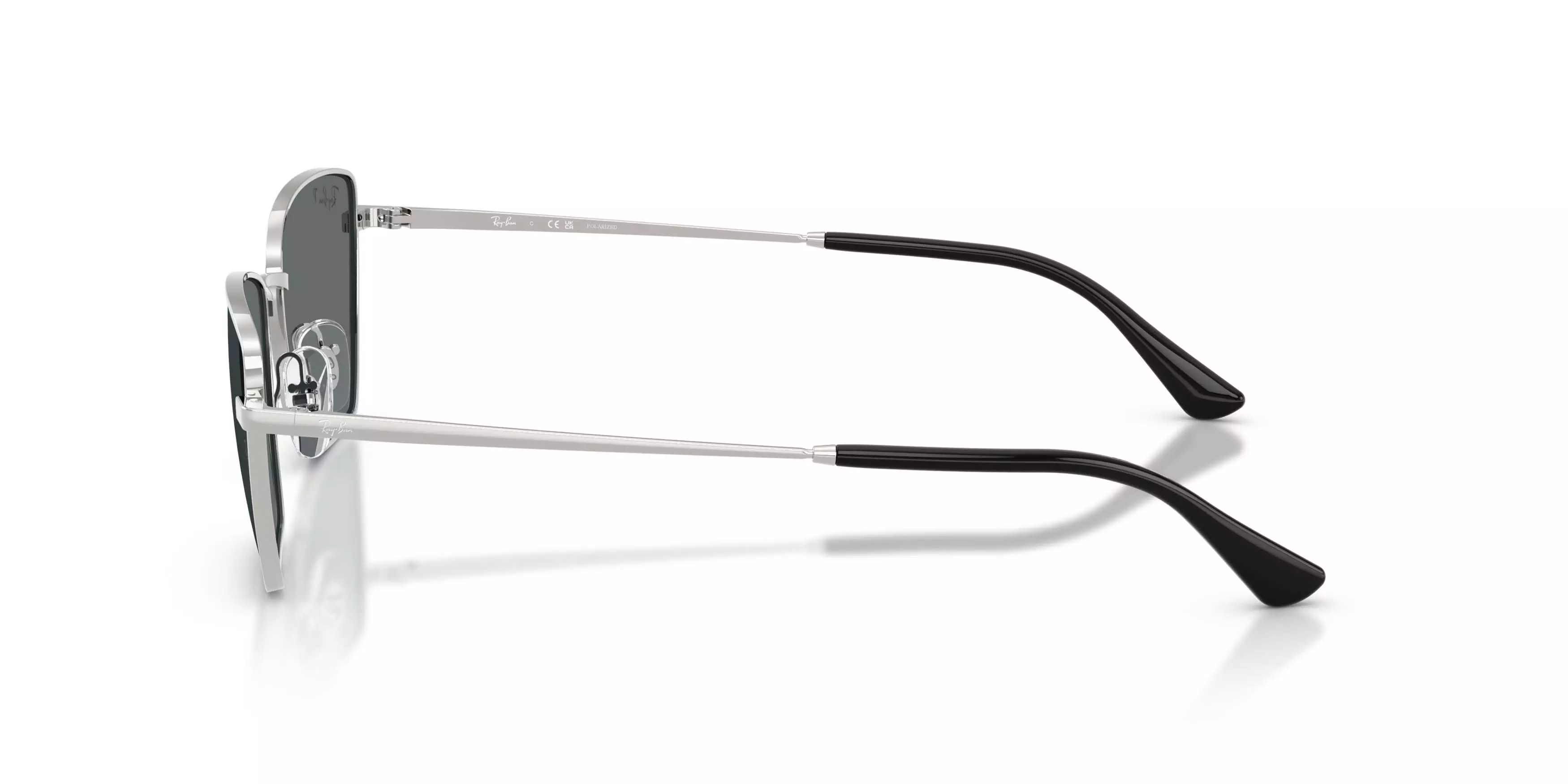 Ray-Ban Drea Bio-Based Dark Grey Polarized Sunglasses &ndash; Polished Silver - SILVER