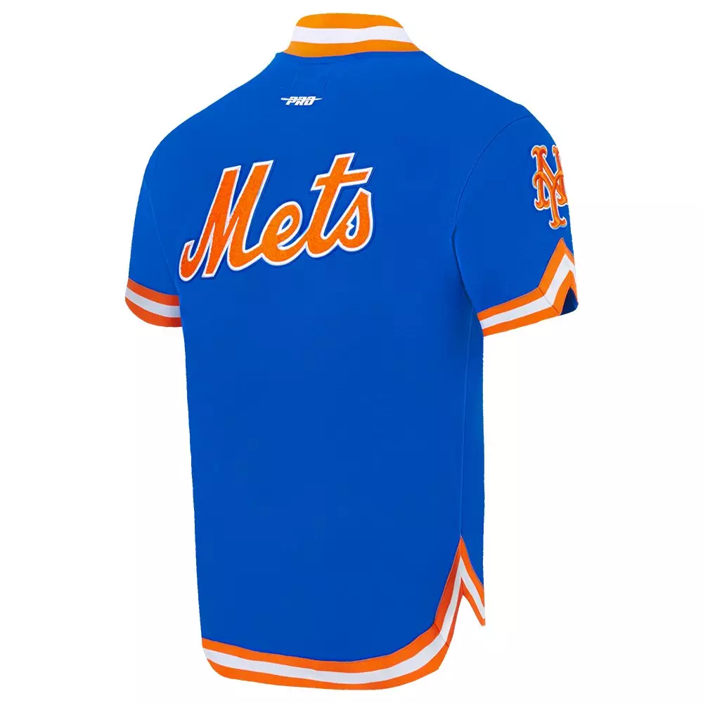 Pro Standard Men's MLB New York Mets Classic Warm Up Jacket - Royal/Orange - ROYAL/ORANGE