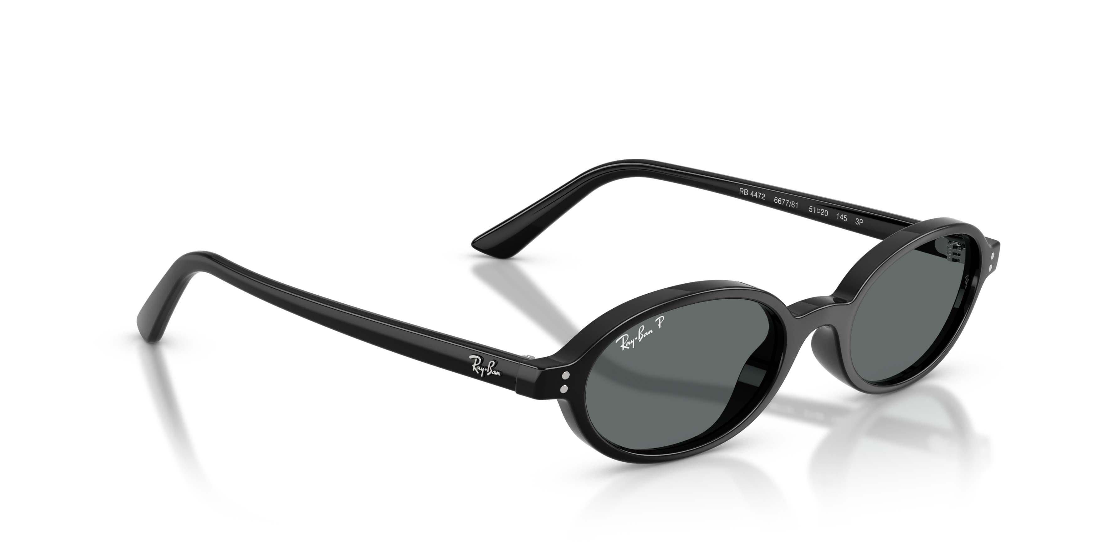 Ray-Ban Khal Bio-Based Dark Grey Polarized Sunglasses &ndash; Polished Black - BLACK/GREY Thumbnail View 3