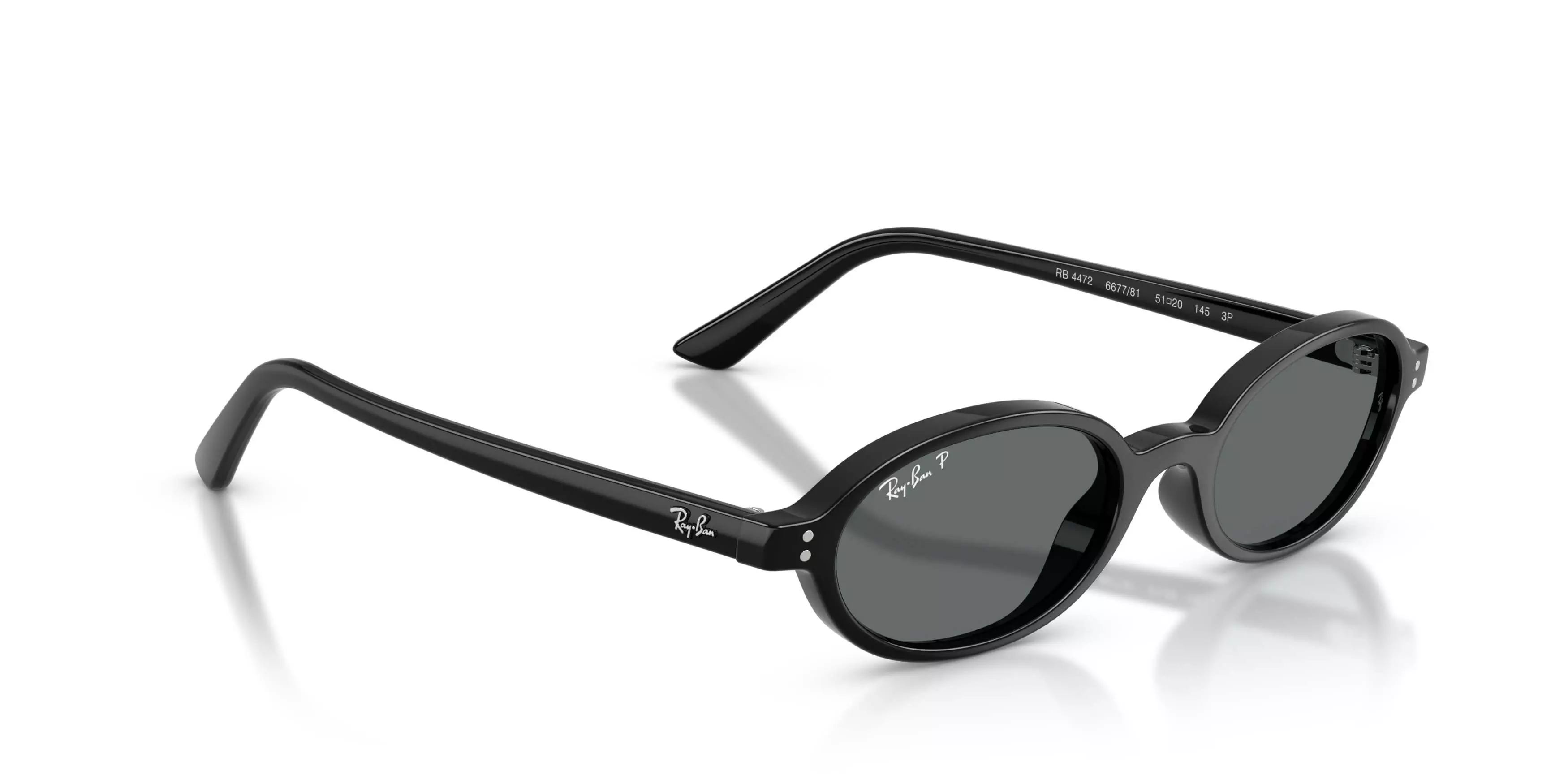 Ray-Ban Khal Bio-Based Dark Grey Polarized Sunglasses &ndash; Polished Black - BLACK/GREY
