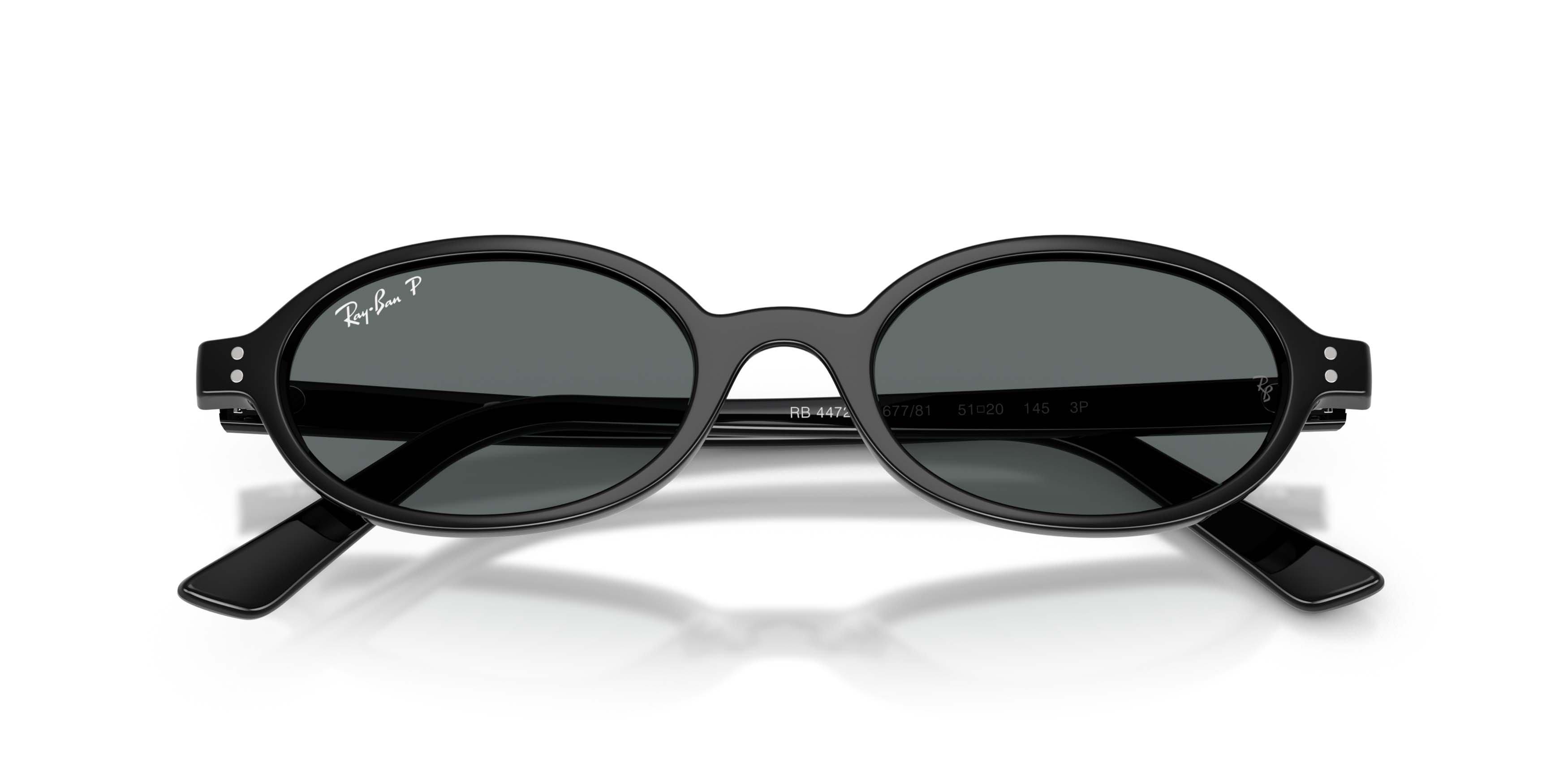 Ray-Ban Khal Bio-Based Dark Grey Polarized Sunglasses &ndash; Polished Black - BLACK/GREY Thumbnail View 5