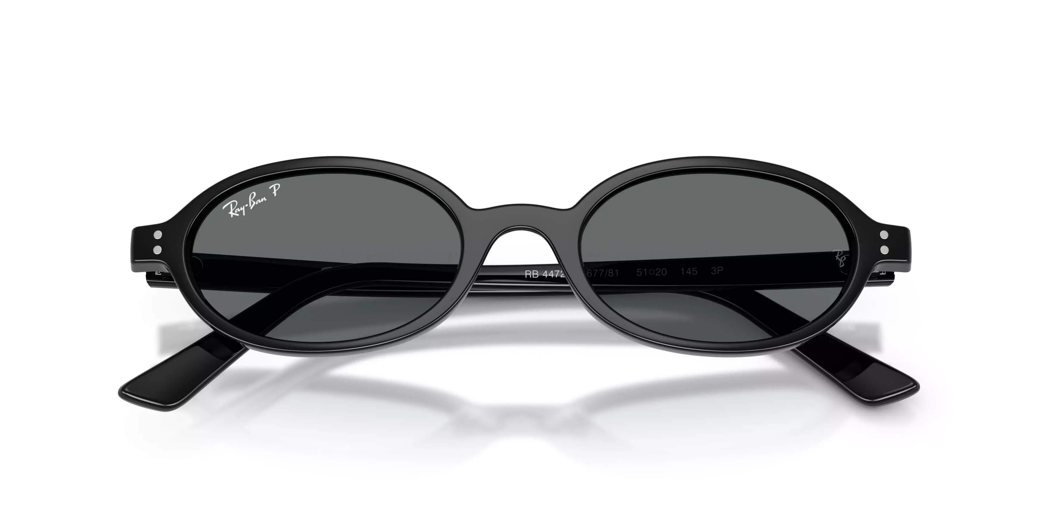 Ray-Ban Khal Bio-Based Dark Grey Polarized Sunglasses &ndash; Polished Black - BLACK/GREY