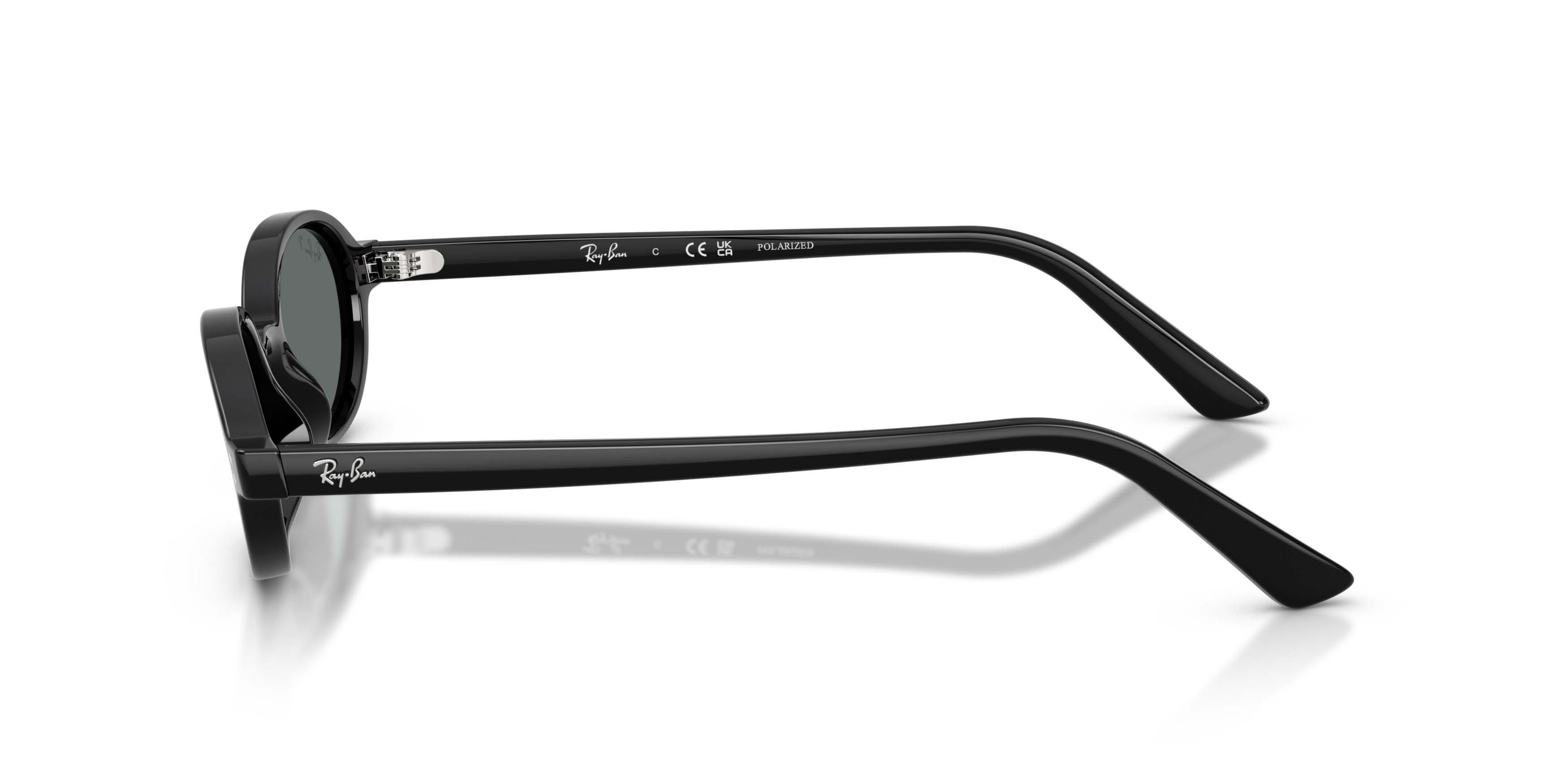 Ray-Ban Khal Bio-Based Dark Grey Polarized Sunglasses &ndash; Polished Black - BLACK/GREY Thumbnail View 6
