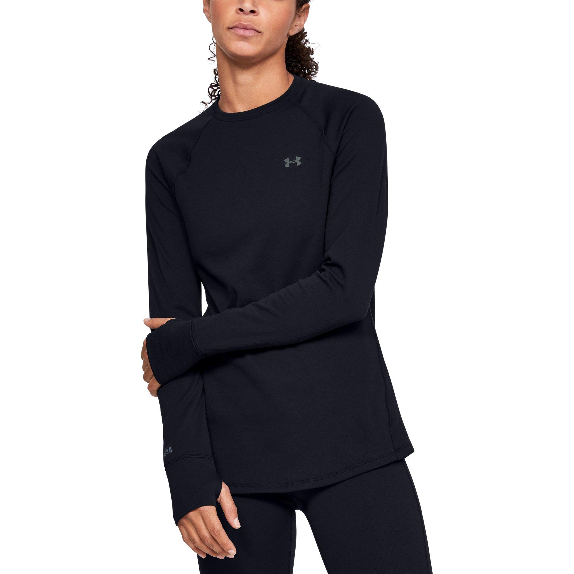 Under Armour ColdGear Base 2.0 Crew Long Sleeve Shirt - BLACK Thumbnail View 1