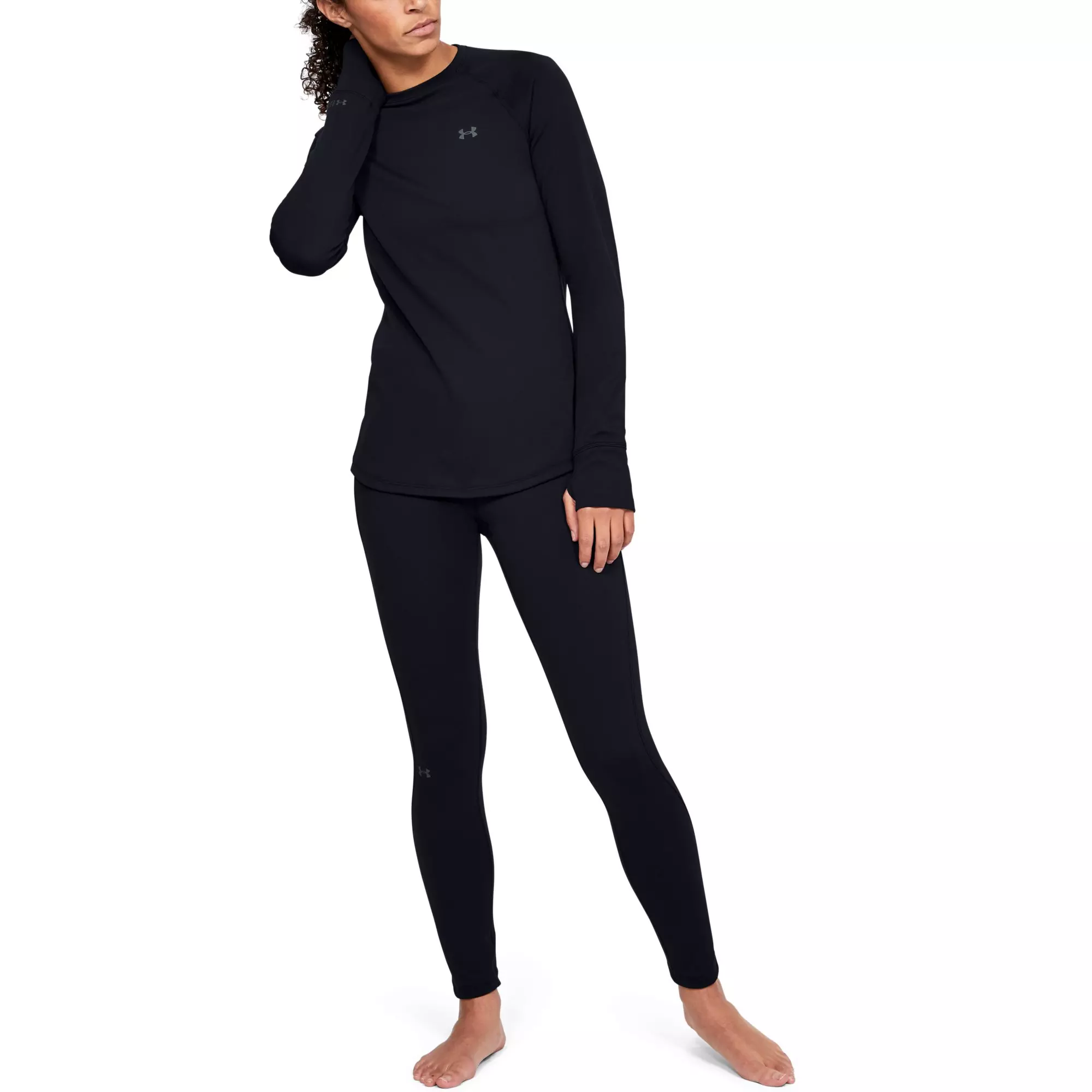 Under Armour ColdGear Base 2.0 Crew Long Sleeve Shirt - BLACK