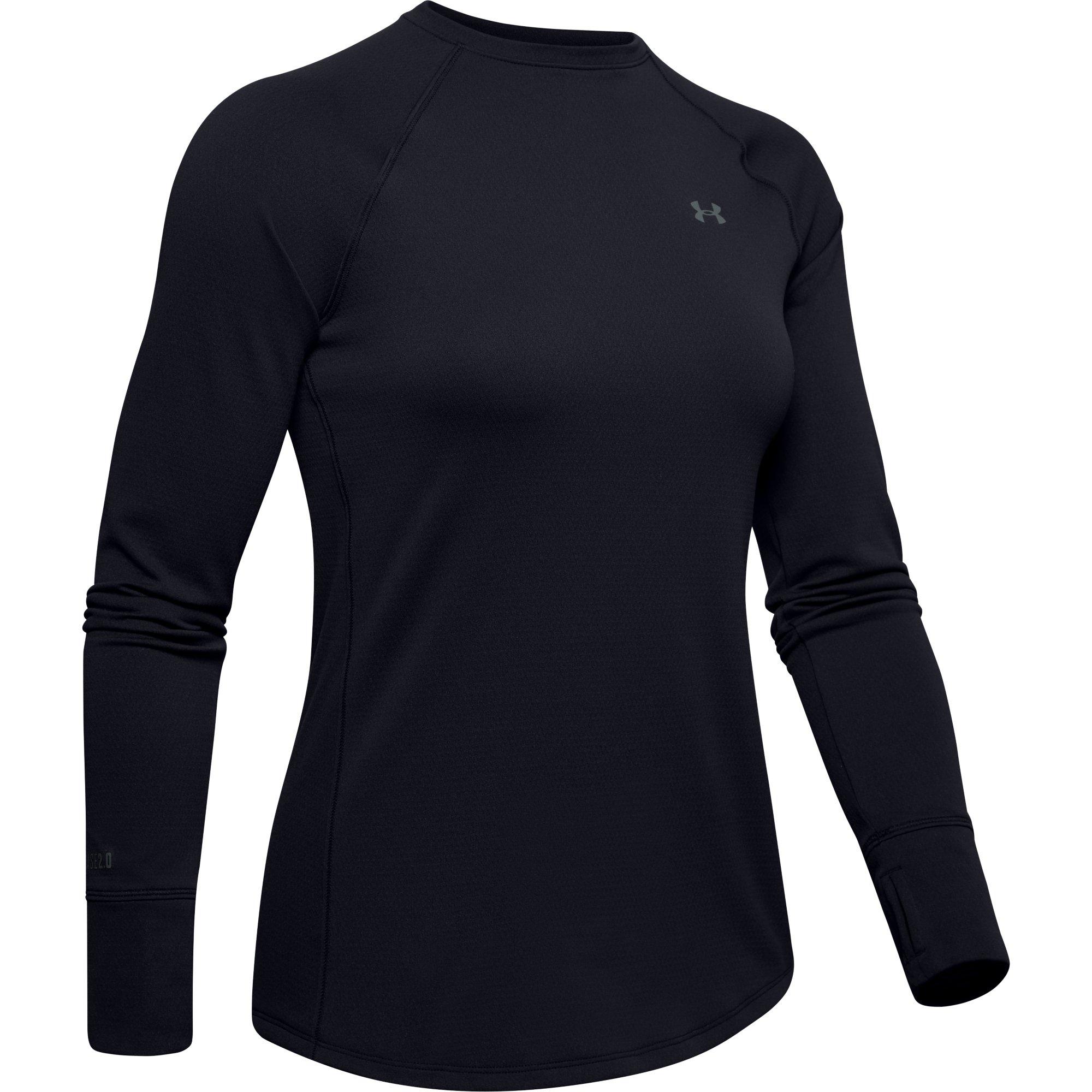 Under Armour ColdGear Base 2.0 Crew Long Sleeve Shirt - BLACK Thumbnail View 4