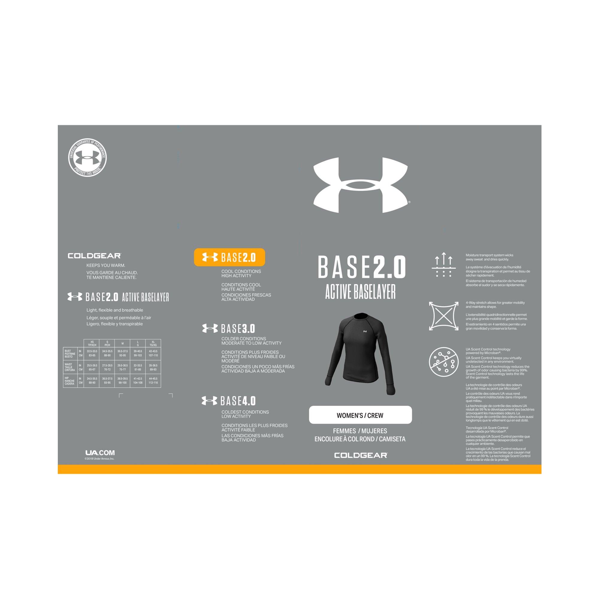 Under Armour ColdGear Base 2.0 Crew Long Sleeve Shirt - BLACK Thumbnail View 6