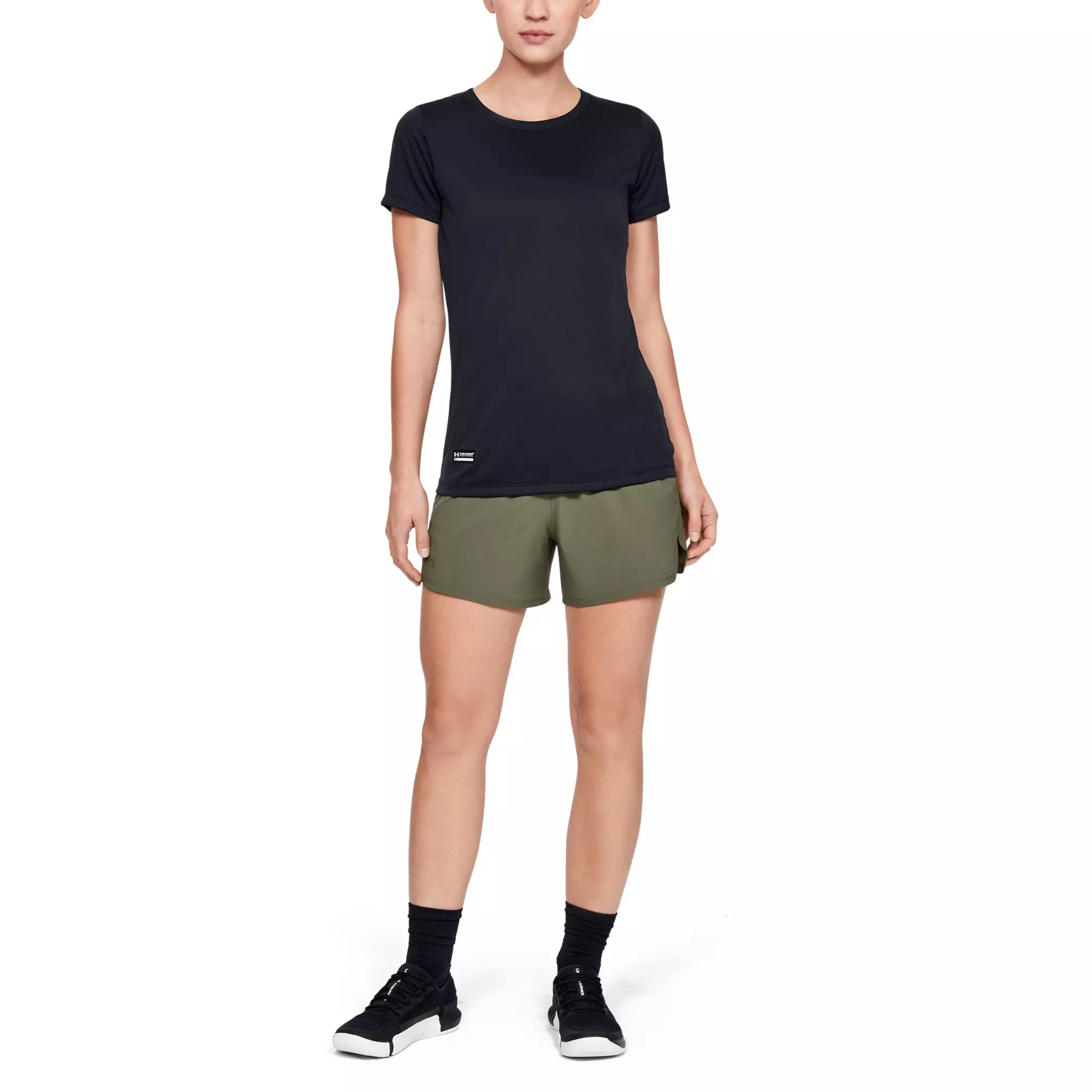 Under Armour Women's Tactical Tech Short Sleeve Shirt - BLACK