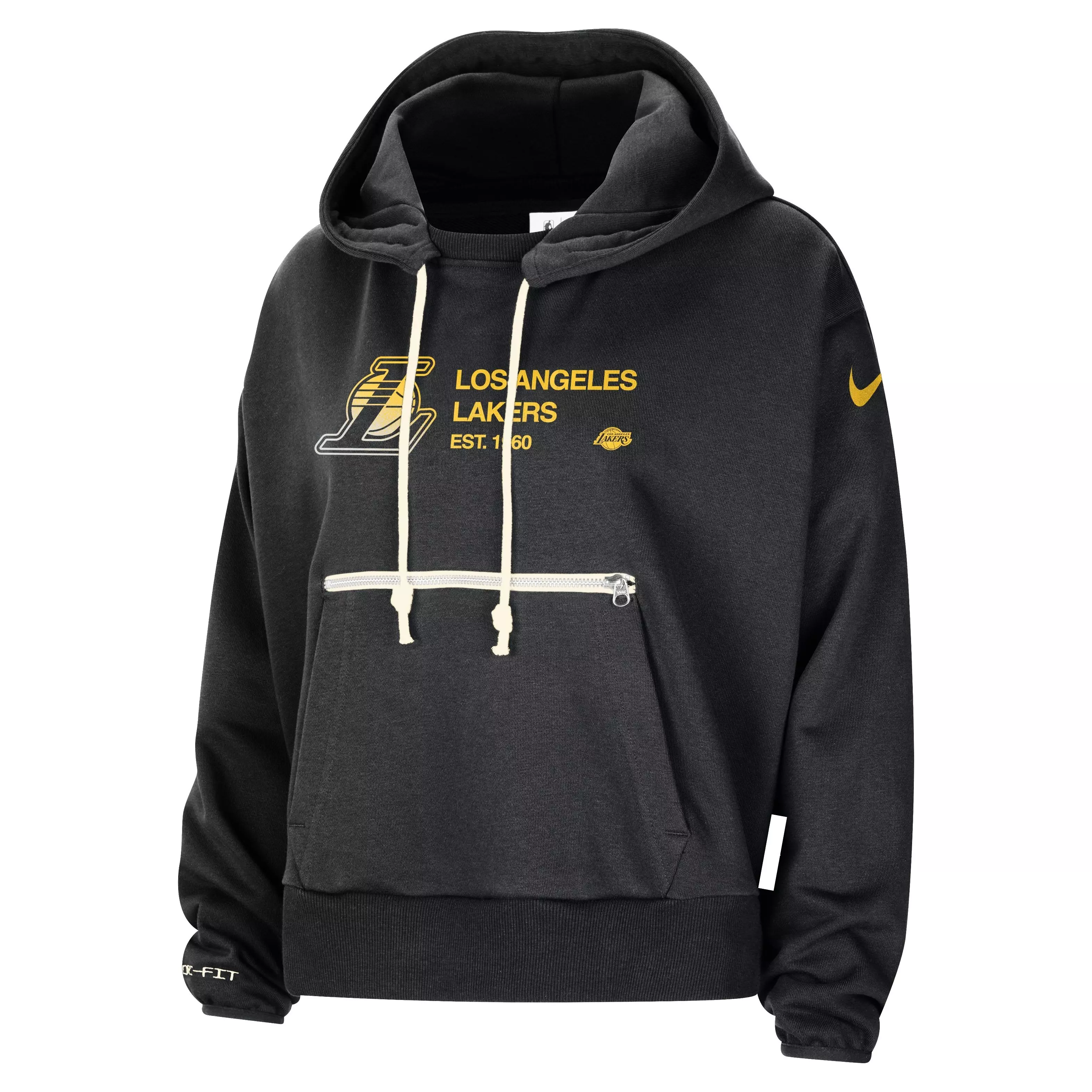 Nike Women's Dri-FIT NBA Los Angeles Lakers Standard Issue Courtside Pullover Hoodie -Black - BLACK