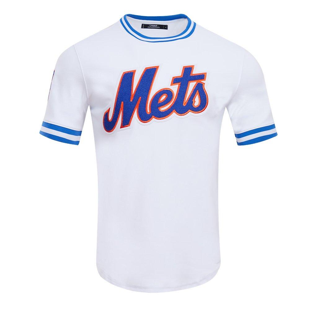 Pro Standard Men's MLB New York Mets Classic Chenille Striped Sleeve Top - WHITE Thumbnail View 1