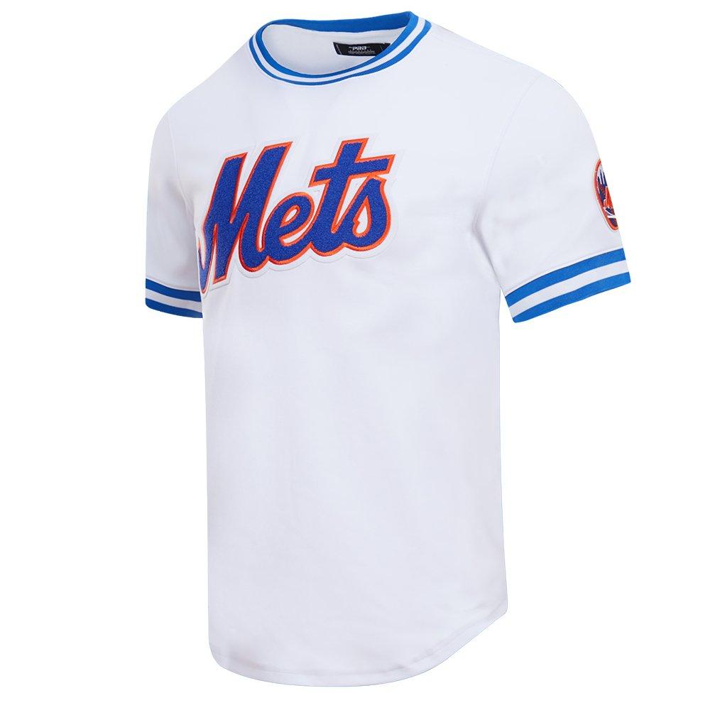 Pro Standard Men's MLB New York Mets Classic Chenille Striped Sleeve Top - WHITE Thumbnail View 3