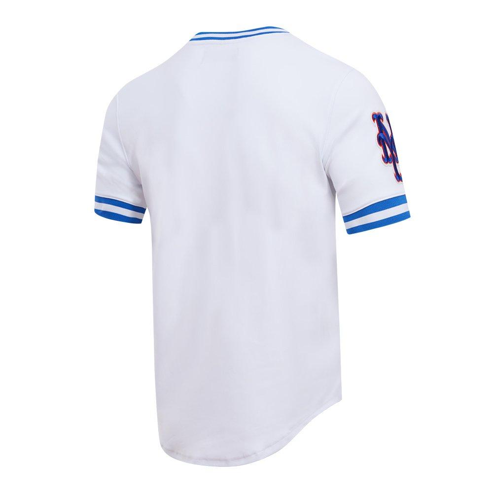 Pro Standard Men's MLB New York Mets Classic Chenille Striped Sleeve Top - WHITE Thumbnail View 4